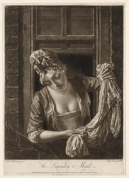 Die Wäscherin, Druck von Philip Dawe, 1772